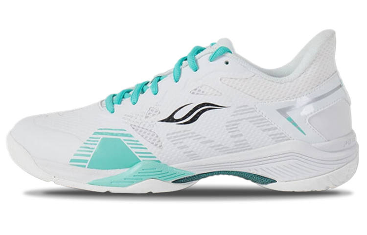 BONNY Slip Resistant Abrasion Resistant Low top Badminton Shoes White Green