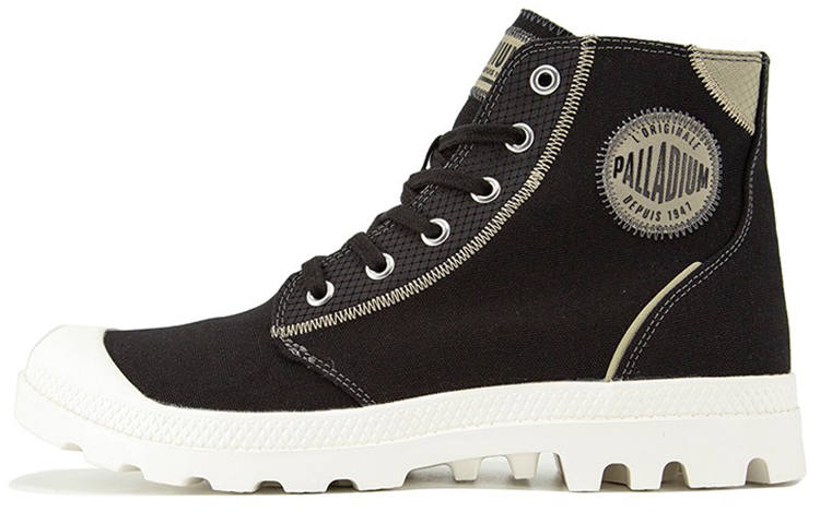 Palladium Slip Resistant, Abrasion Resistant, Breathable High top Canvas Shoes Unisex Black