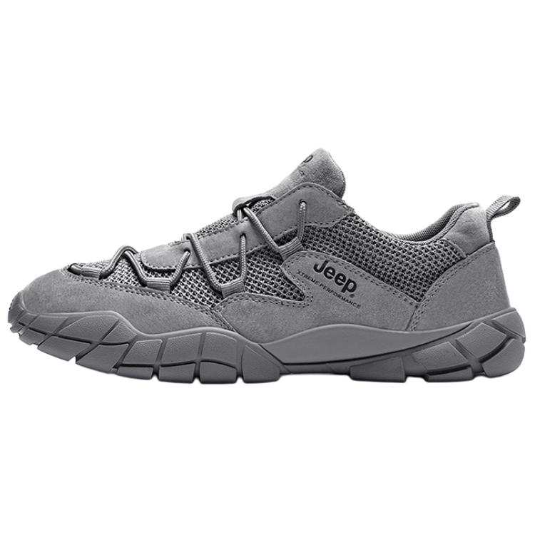 Jeep Textile, Pigskin Low top Outdoor Shoes Men's Gray