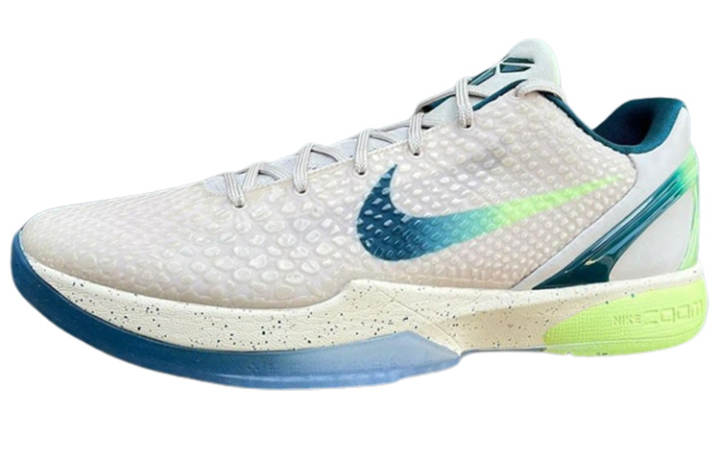 Nike Nike Zoom Kobe 6 Protro PE Comfortable Round Toe Slip Resistant Low top Basketball Shoes Men's Beige Blue Green
