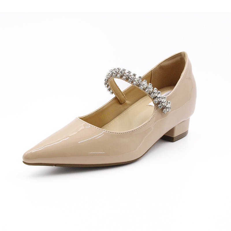 WALIBU Chunky Heel Mary Jane Shoes Women's Nude