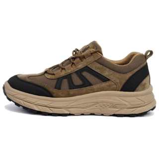 JIHUA Slip Resistant Abrasion Resistant Low top Mountaineering Shoes Men's Khaki