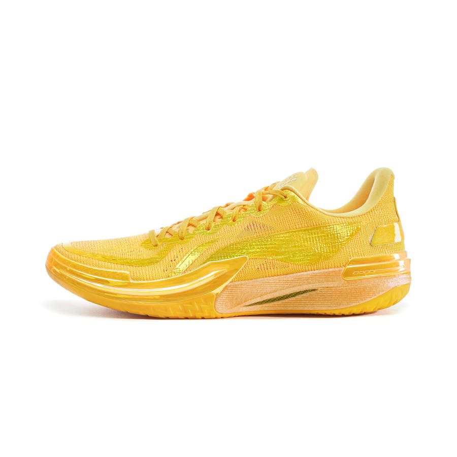 Li-Ning Li Ning Gamma Cushioning Slip Resistant Abrasion Resistant Support Low top Basketball Shoes Men's Yellow