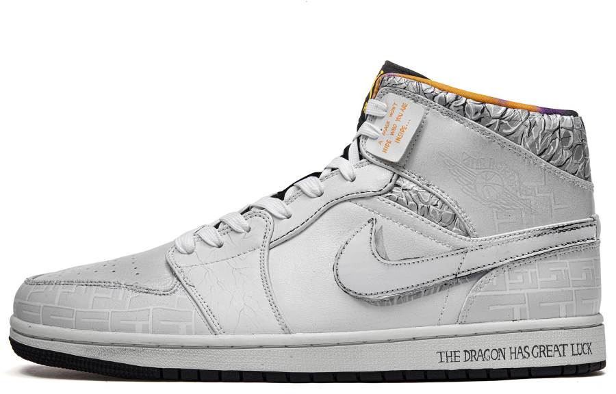 Jordan Jordan Air Jordan 1 Da Vinci Custom CNY Year Of The Dragon Limited Edition, TITAN Cushioning Slip Resistant