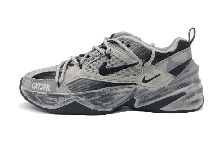 Nike Nike M2K Cushioning Slip Resistant Abrasion Resistant Low top Chunky Sneakers Unisex Gray Black