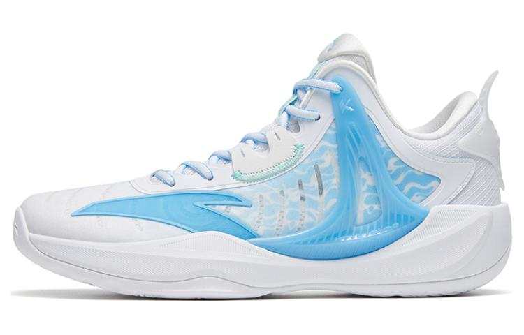 Anta Light Cavalry 8 Abrasion Resistant Breathable Low top Basketball Shoes Men's White Blue