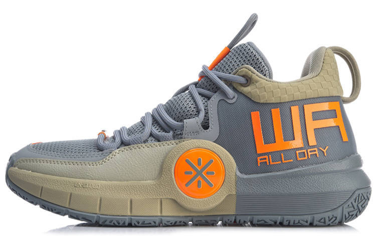 Li-Ning Li Ning ALL DAY 4 Mid top Basketball Shoes Men's Gray Orange