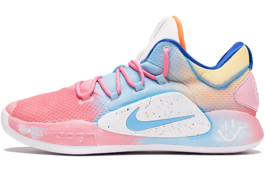 Nike Nike Hyperdunk X Slip Resistant Abrasion Resistant Low top Basketball Shoes Men's Pink Blue