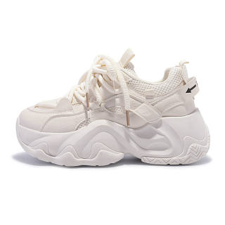 JIONGSEN Cushioning Abrasion Resistant Slip Resistant Low top Chunky Sneakers Women's Beige