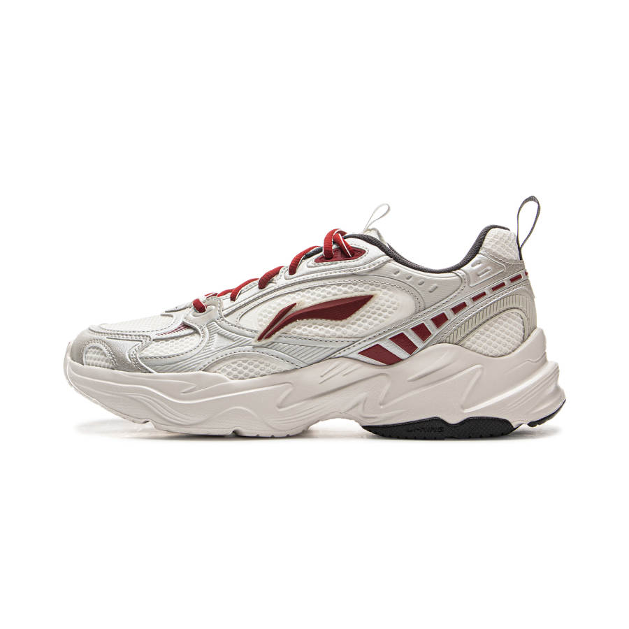 Li-Ning Li Ning Shooting Stars 2K Cushioning Slip Resistant Abrasion Resistant Low top Chunky Sneakers Men's White Gray