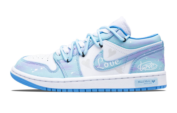 Jordan Jordan Air Jordan 1 Love Footprints Cushioning Slip Resistant Abrasion Resistant