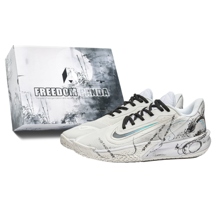 Nike Nike Precision 7 Free Panda, Box, Ao Guang Cushioning Slip Resistant Low top Basketball Shoes Unisex Asphalt Gray