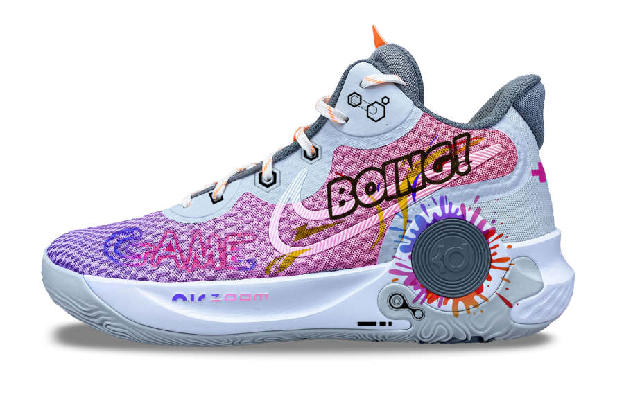 Nike Nike KD Trey 5 IX Planting Flowers Family Cushioning Abrasion Resistant Breathable Mid top Basketball Shoes Unisex Pink