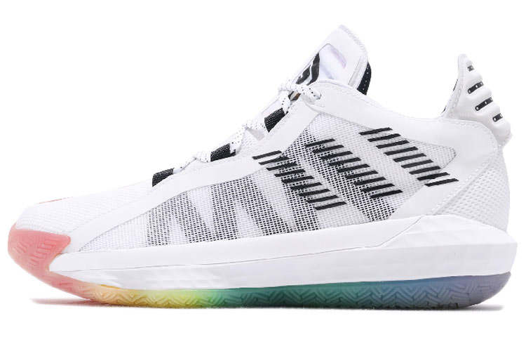 Adidas Adidas D Lillard 6 Gca Pack Cushioning Slip Resistant Abrasion Resistant Low top Basketball Shoes Men's Rainbow