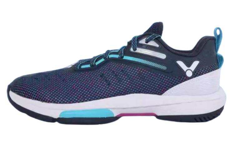 VICTOR Slip Resistant Abrasion Resistant Low top Badminton Shoes Unisex Blue Purple