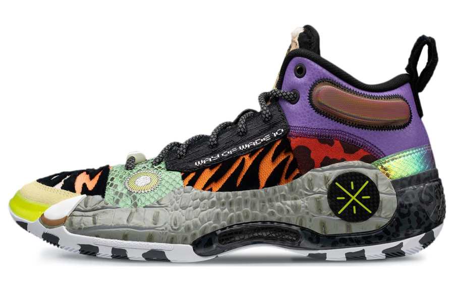 Li-Ning Li Ning WOW 10 Zoo Low top Basketball Shoes Men's Black Purple Blue