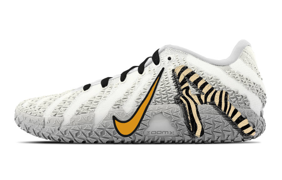 Nike Nike Ja Morant 3 Tiger Print Abrasion Resistant Low top Basketball Shoes Unisex Light Beige