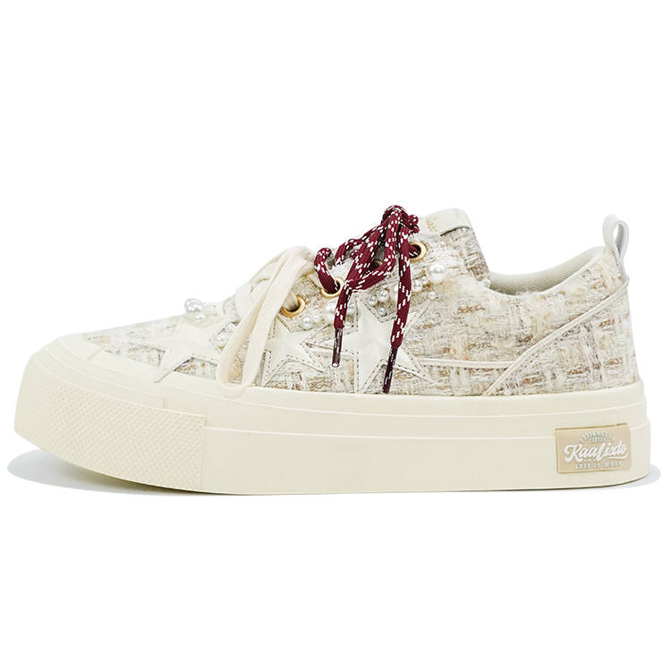 KAALIXTO Slip Resistant Abrasion Resistant Low top Canvas Shoes Unisex Beige