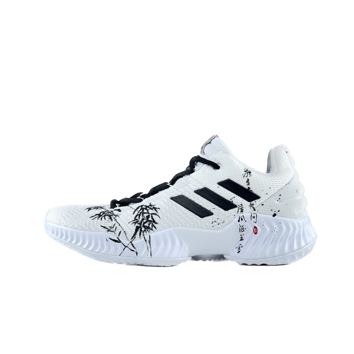 Adidas Adidas Pro Bounce 2018 Cushioning Slip Resistant Low top Basketball Shoes Men's Black White