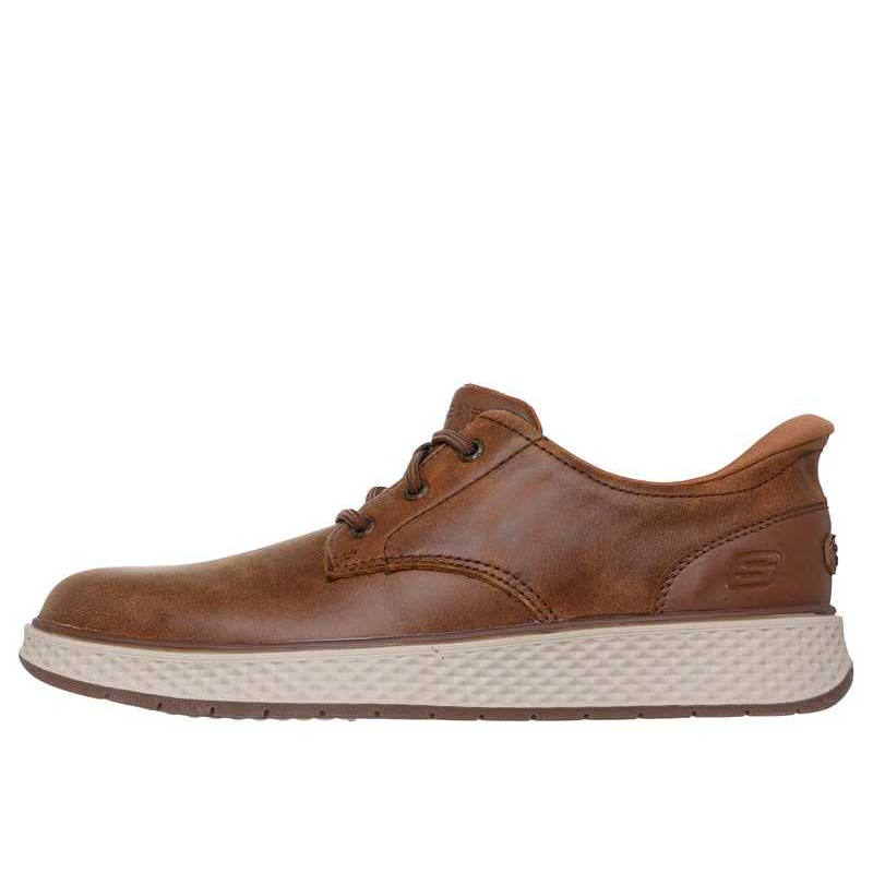 Skechers BURKETT Slip Ins Leather Dress Shoes Men's Brown