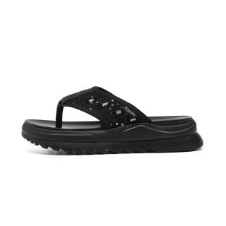 HUNU Slip Resistant Quick Dry Abrasion Resistant Slip Resistant Quick Dry Abrasion Resistant Flip Flops Men's Black