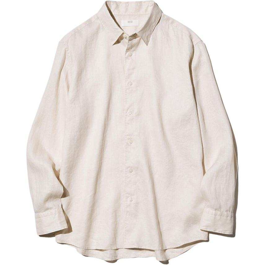 UNIQLO SS26 Shirts Men's Light Beige Lapel Moderate