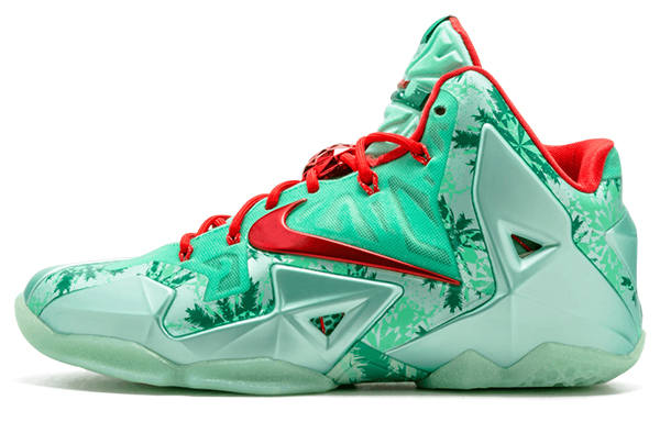 Nike Nike Lebron 11 Christmas Slip Resistant Lightweight Basketball Shoes Men's Green