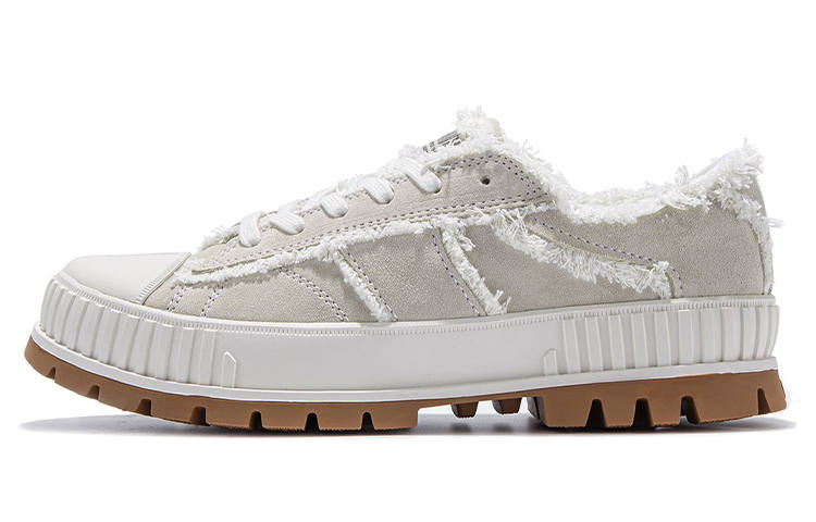 Palladium Canvas Shoes Unisex Low Top Ivory