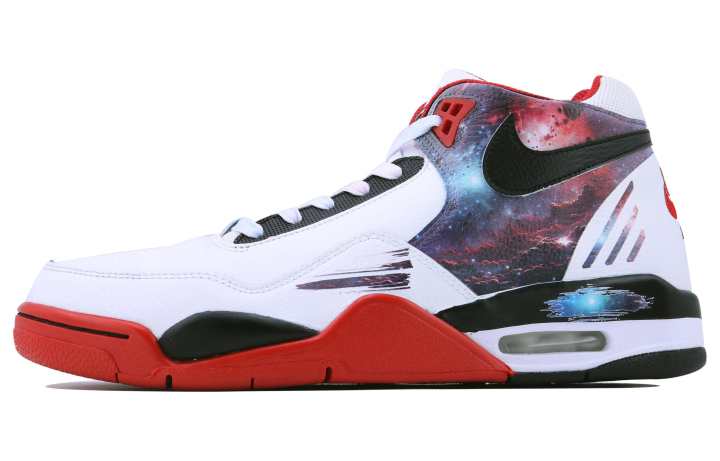 Nike Nike Flight Legacy Slip Resistant Abrasion Resistant Mid top Vintage Basketball Shoes Unisex White Red