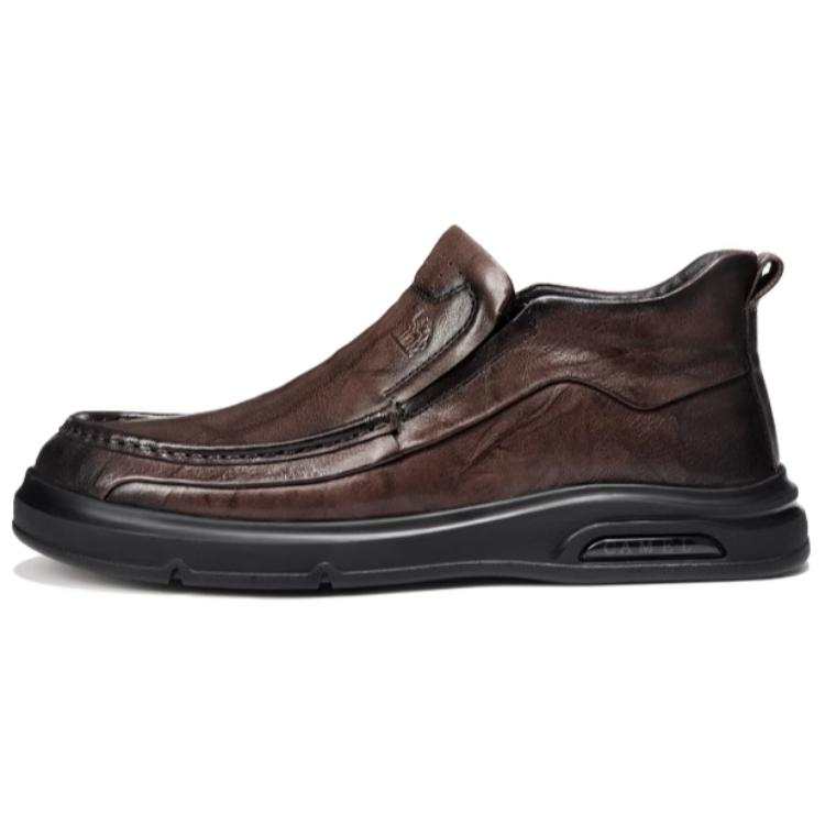 CAMEL CAMEL Casual Leather Shoes Men's Low Top Black/Brown