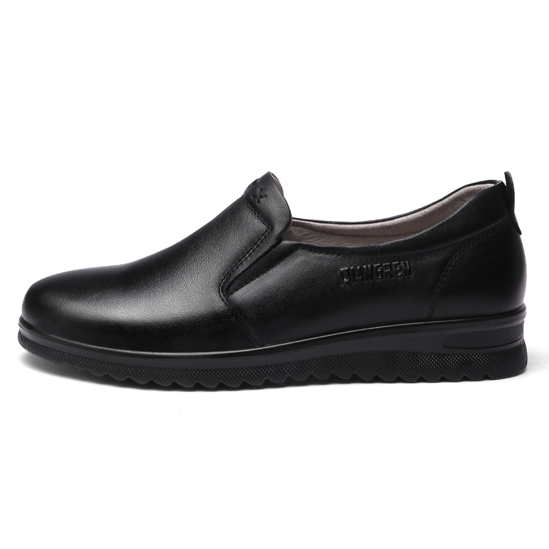 QIANGREN 3515 Casual Leather Shoes Women's Black