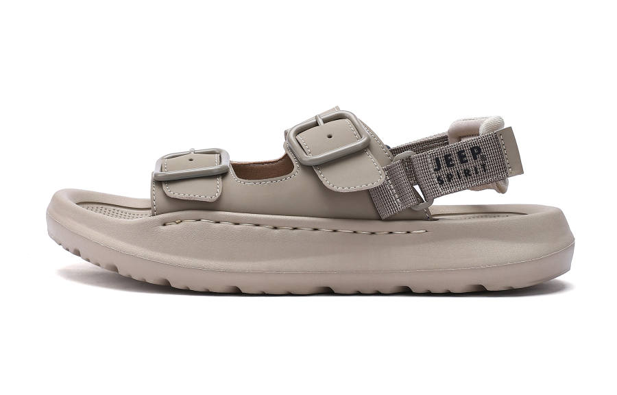 JEEP SPIRIT Microfiber Leather Beach Sandals Men's Sandstone