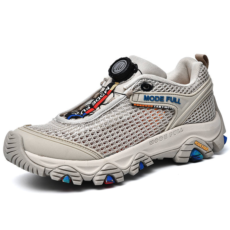 MODE FULL Mesh Cushioning Slip Resistant Abrasion Resistant Breathable Low top Mountaineering Shoes Men's