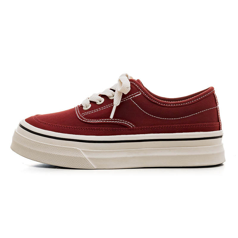 RENBEN Abrasion Resistant Lightweight Low top Canvas Shoes Women's Red
