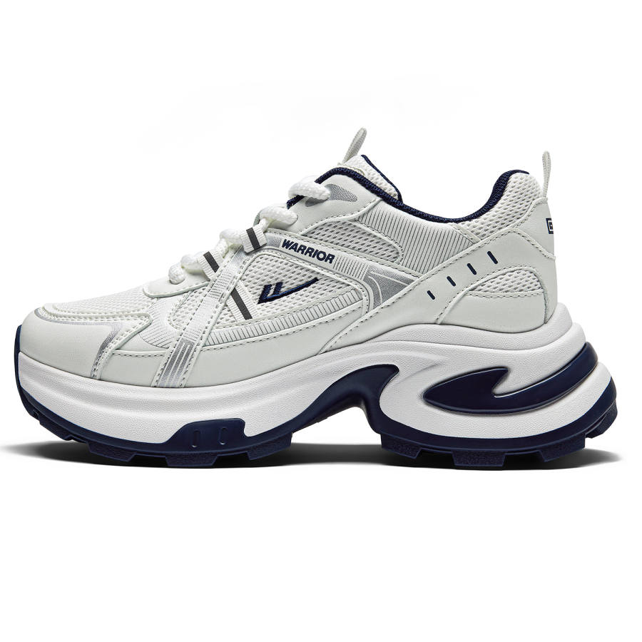 Warrior Abrasion Resistant Lightweight Height Increasing Low top Chunky Sneakers Women's White Blue