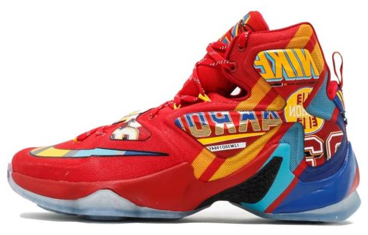 Nike Nike Lebron 13 EYBL Game Ready Non slip Lightweight High top Basketball Shoes Men's Red