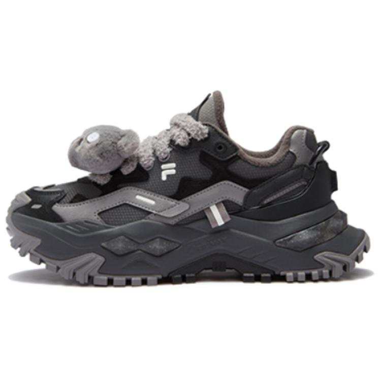 FILA FUSION BIANCO WE Pirate Bear Abrasion Resistant Height Increasing Low top Chunky Sneakers Women's Black Gray