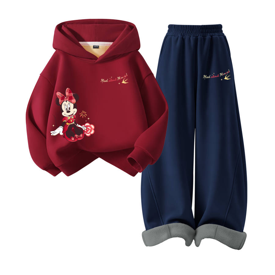 Disney Kids Casual Sportswear Hooded Thickened