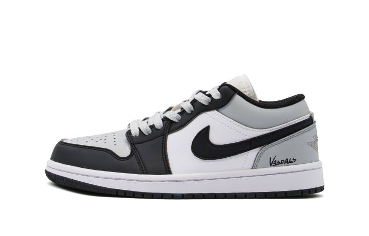 Jordan Jordan Air Jordan 1 Abrasion Resistant Low top Skateboard Shoes Unisex Black Gray