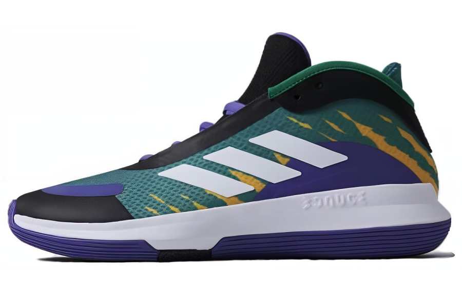 Adidas Adidas Legends Unleashed BOUNCE LEGENDS Slip Resistant Abrasion Resistant Low top Basketball Shoes Men's Green Purple