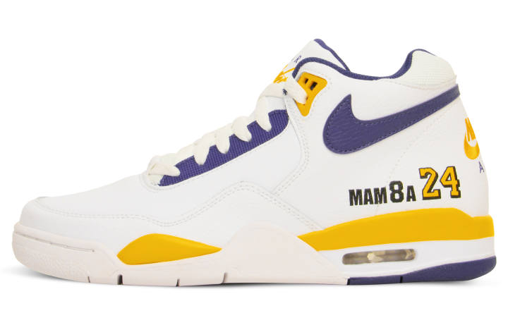 Nike Nike Flight Legacy Purple Gold Mamba 24 8 Leather Cushioning Slip Resistant Abrasion Resistant Mid top Basketball Shoes
