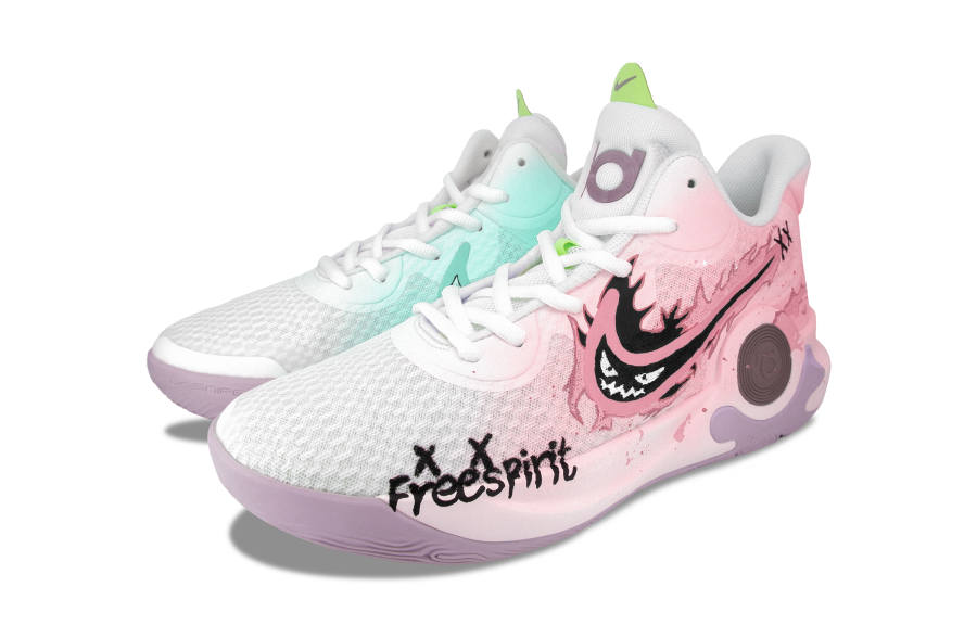 Nike Nike KD Trey 5 IX Cushioning Slip Resistant Abrasion Resistant Mid top Vintage Basketball Shoes Unisex Pink Green
