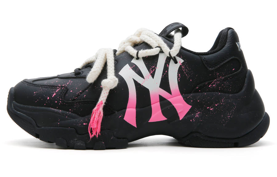 MLB Big Ball Chunky Slip Resistant Abrasion Resistant Low top Chunky Sneakers Unisex Cherry Pink