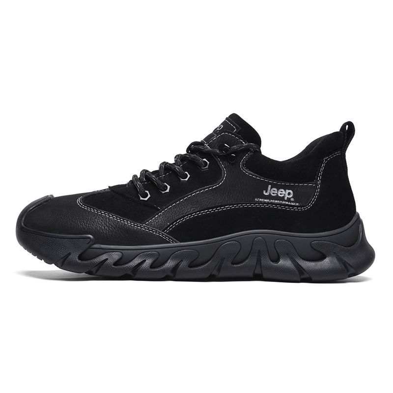 Jeep Leather Low top Outdoor Hiking Mountaineering Shoes Men's