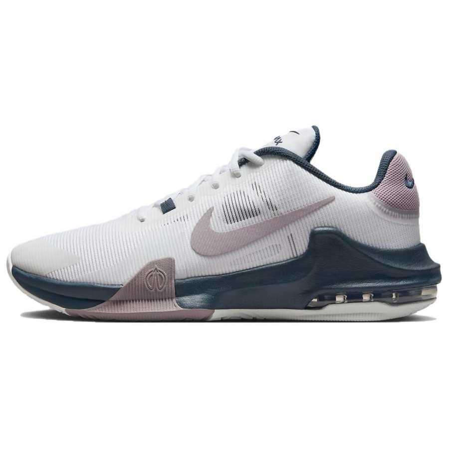 Nike Nike Air Max Impact 4 Comfortable And Lightweight Low top Basketball Shoes Men's White Purple