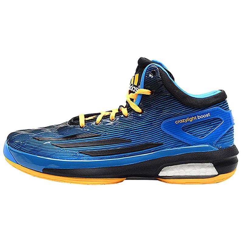 Adidas Adidas Crazylight Boost Comfortable Cushioning Slip Resistant Low top Basketball Shoes Men's Blue Black Gold