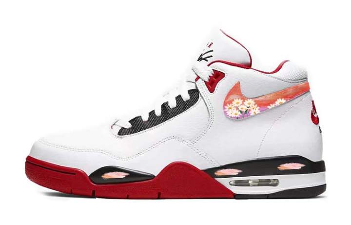 Nike Nike Flight Legacy Rainbow Sunset, Sunset Small Daisy, Classic Style Mid top Vintage Basketball Shoes Unisex White Red