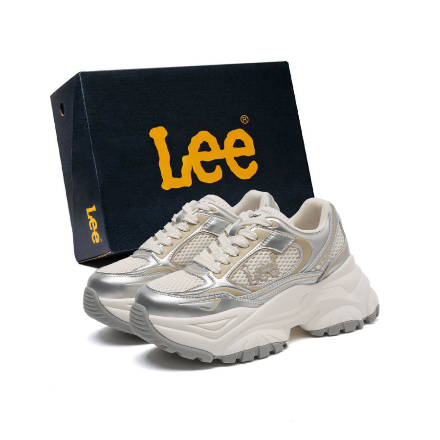 Lee Textile, Synthetic Leather, Split Cow Leather Low top Chunky Sneakers Women's
