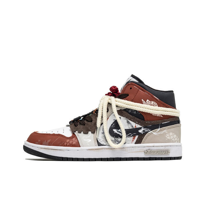 Jordan Jordan Air Jordan 1 ADDAVINCI Custom, Fish Jumping Abrasion Resistant Breathable Abrasion Resistant Breathable Mid top