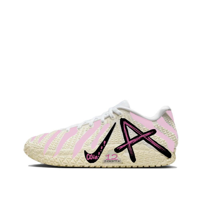 Nike Nike Ja Morant 3 Abrasion Resistant Low top Basketball Shoes Unisex White Pink